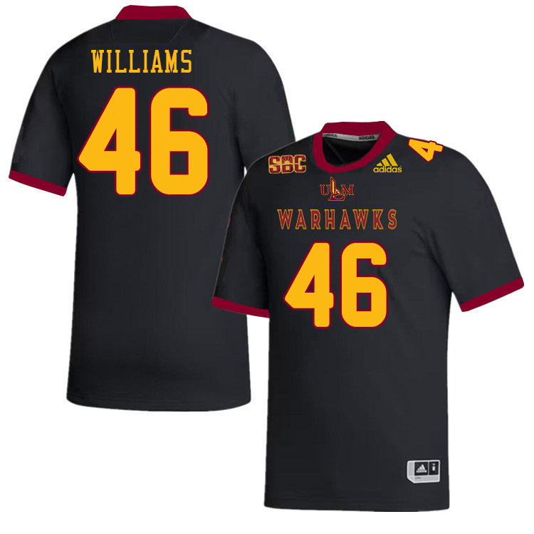 #46 Jordyn Williams Louisiana-Monroe Warhawks College Football Jerseys Stitched-Black